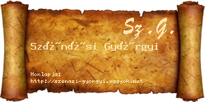 Szénási Györgyi névjegykártya