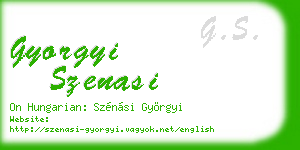 gyorgyi szenasi business card